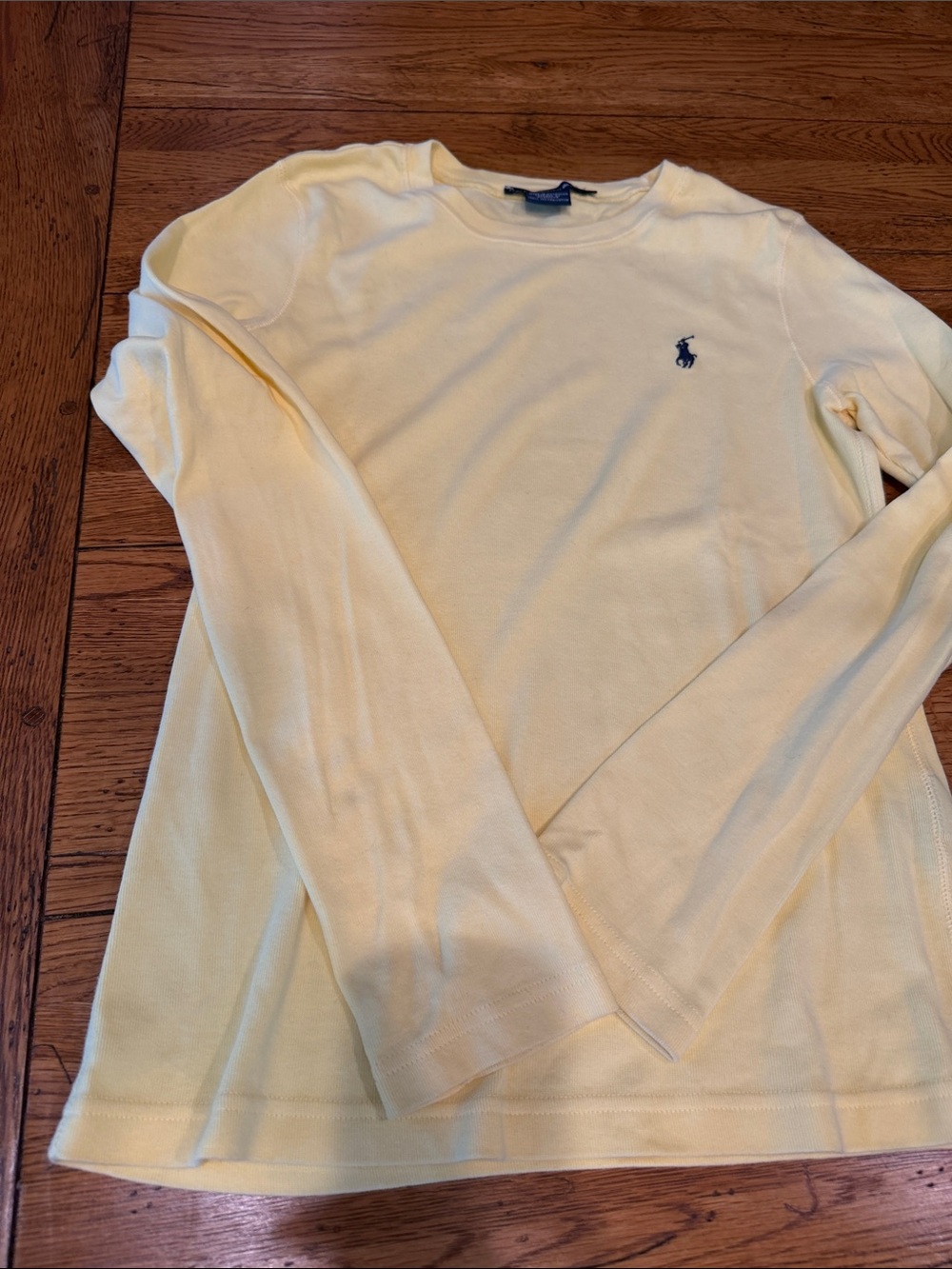 Ralph Lauren sport Pale Yellow Long-Sleeve Crewneck with Navy Pony